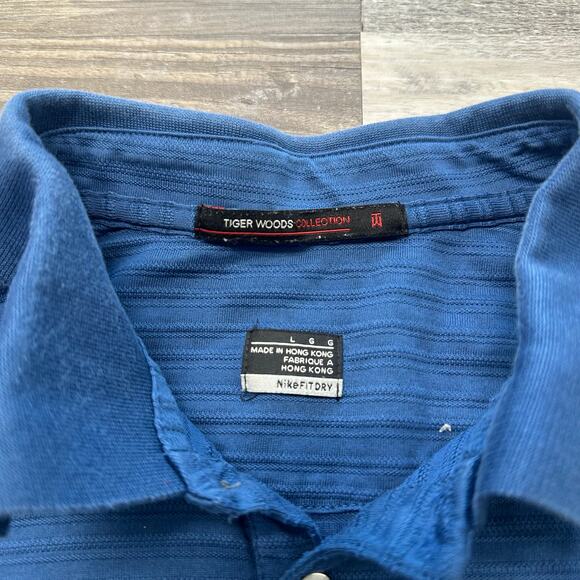 Nike Tiger Woods Polo Shirt Golf Collection‎ Blue Mens L Golf United Airlines - Picture 4 of 12